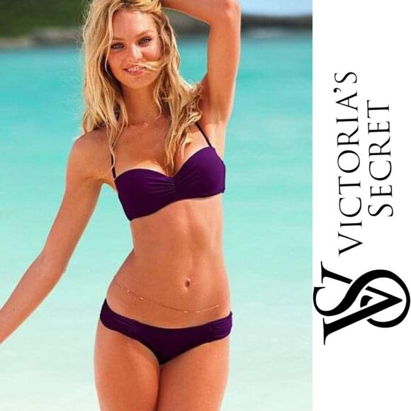 Victoria's Secret | Plum Bandeau Halter Bikini Top | Size Extra Small - Picture 1 of 9